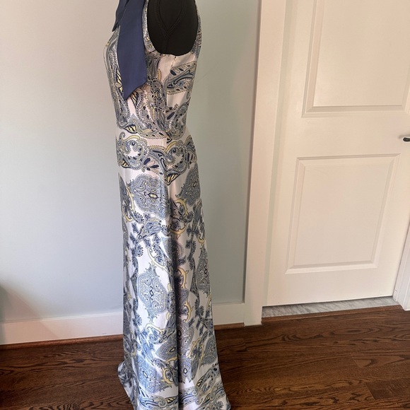 Mango Blue and White Paisley Maxi Dress - Picture 3 of 6